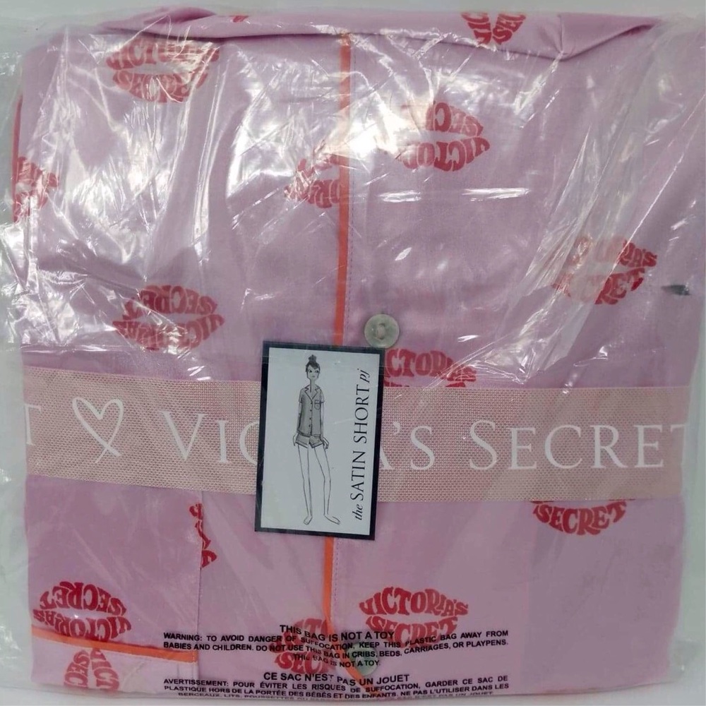 Victoria’s Secret The Satin Boxer Pajamas Pink Lip - Picture 2 of 2